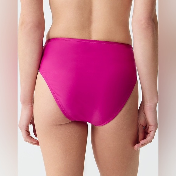 NWT J. Crew Hallie High Waisted Bikini Bottom in Magenta Orchid Pink Size Small. - Picture 4 of 14